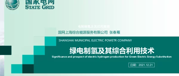 【专家PPT】国家电网PPT：绿电制绿氢及其综合利用技术