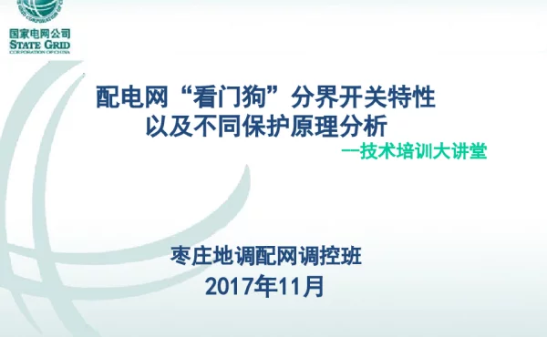 配电网“看门狗”分界开关特性以及不同保护原理分析.ppt
