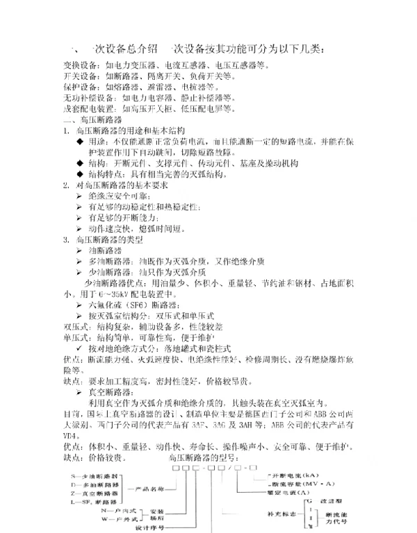 高低压一次设备简介
