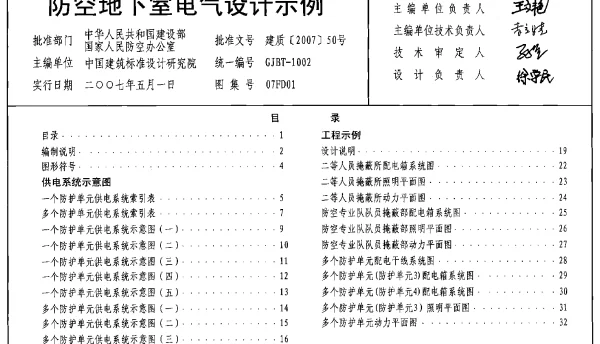 07FD01《防空地下室电气设计示例》
