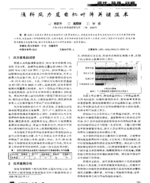 浅析风力发电机叶片关键技术