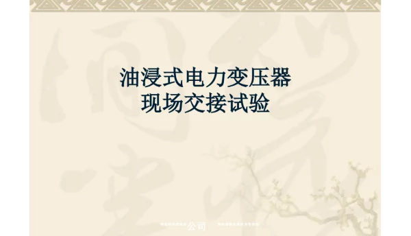 104页油浸式电力变压器现场交接试验
