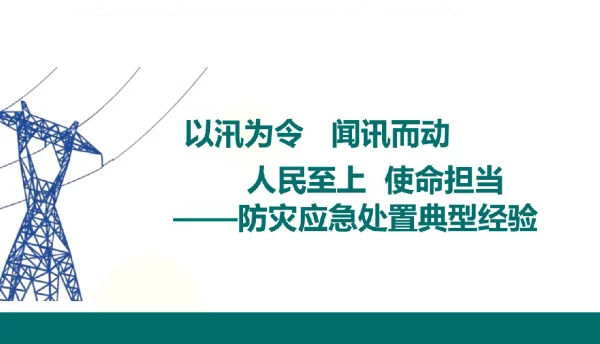 电力系统防灾应急处置经验交流汇报