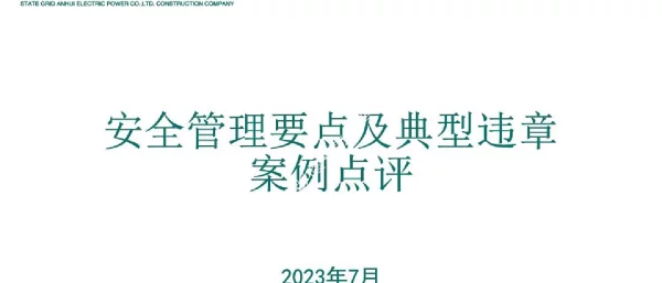 2023版_安全管理要点解读及反违章案例分析（变电+线路）培训课件