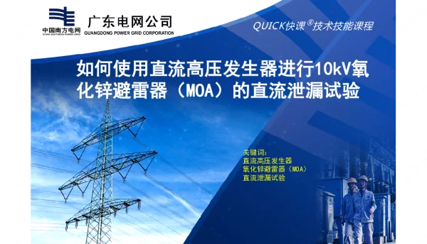 10kV氧化锌避雷器（MOA）的直流泄漏试验