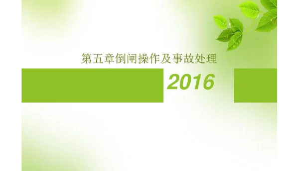 倒闸操作及事故处理