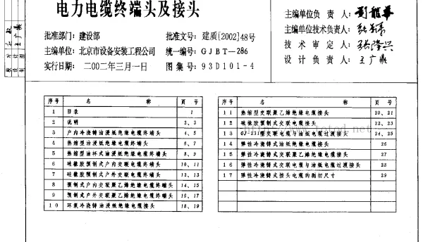 93D101-4电力电缆终端头及接头