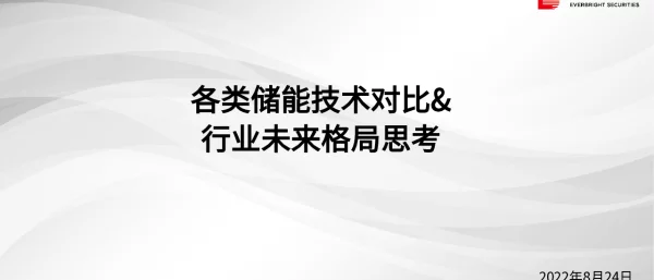 各类储能技术比较和未来格局思考