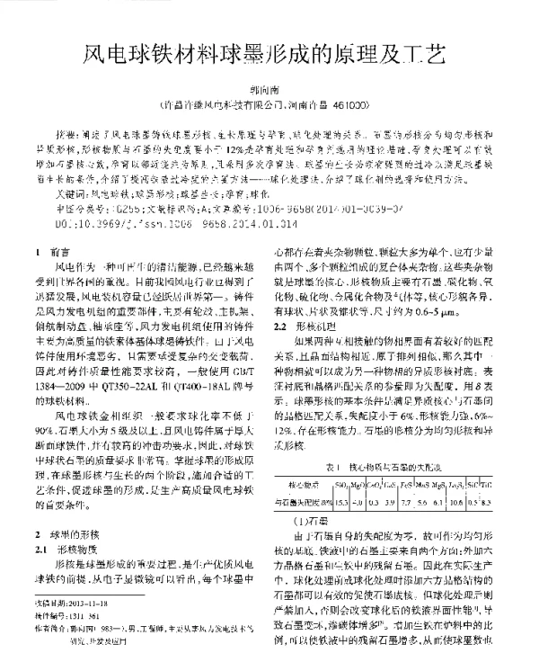 风电球铁材料球墨形成的原理及工艺