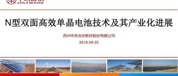 N型双面高效单晶电池技术及其产业化进展