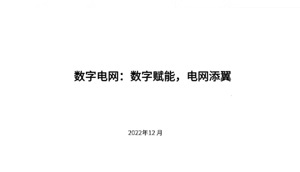 2022年12月最新数字电网行业分析报告：数字赋能，电网添翼