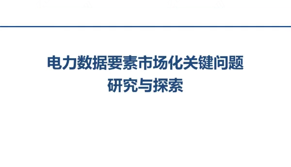 电力数据要素市场化交流分享