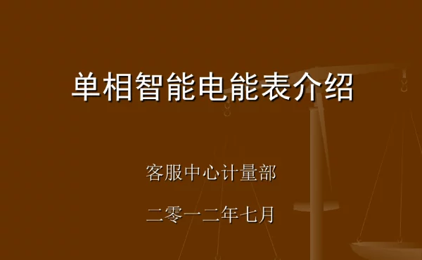 单相智能电能表介绍