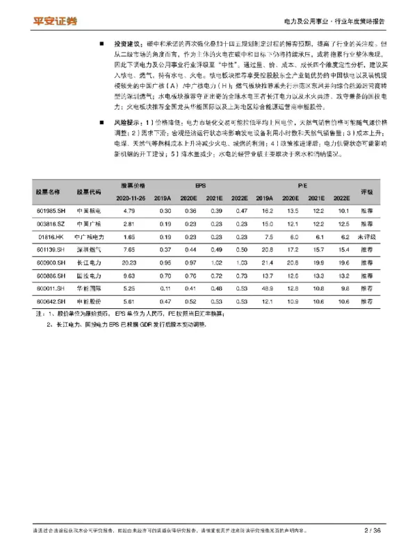 电力及公用事业行业2021年度策略报告：目标碳中和，博弈十四五