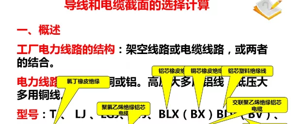 电缆截面的计算选型及口诀