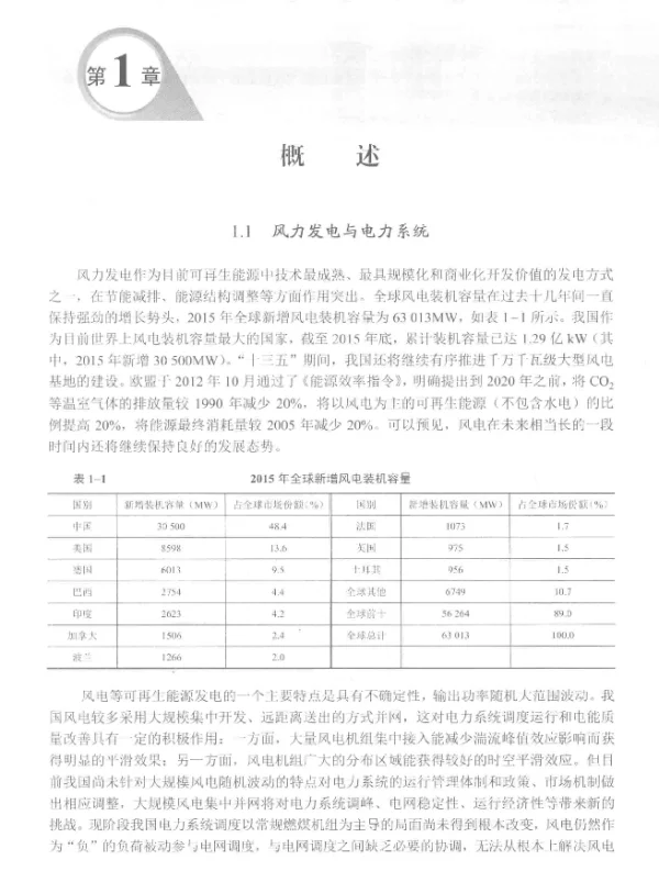 大规模风电储能联合系统运行与控制2016年版