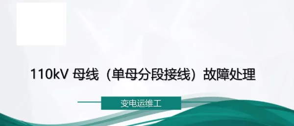110kV母线（分段接线）故障处理