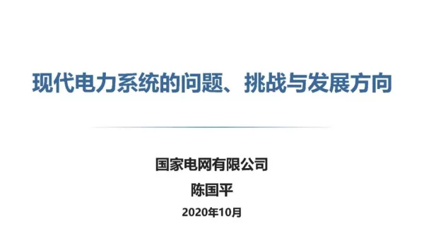 国家电网：现代电力系统的问题、挑战与发展方向