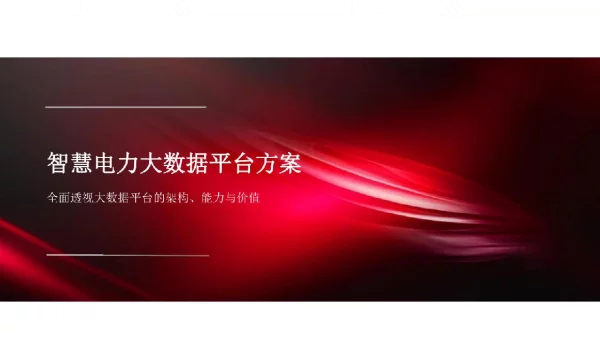 智慧电力大数据平台方案