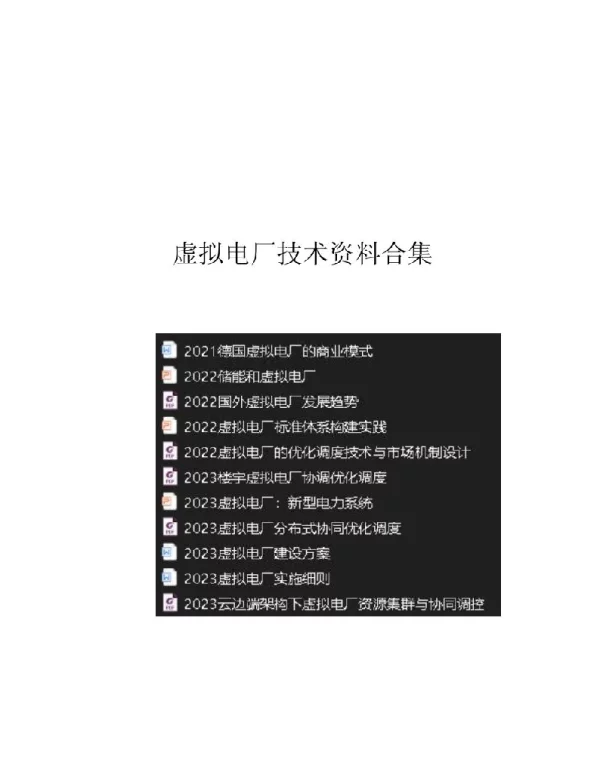2023虚拟电厂技术资料合集