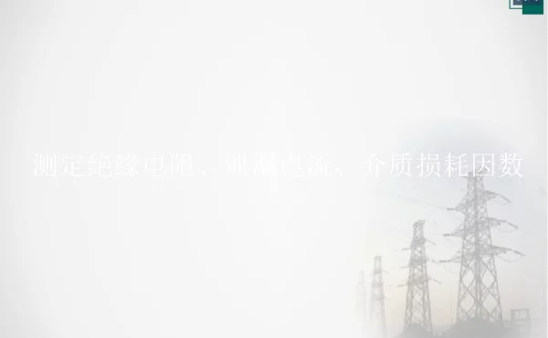 测定绝缘电阻、泄漏电流、介质损耗因数