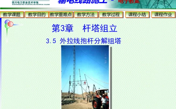 外拉线抱杆分解组塔教程