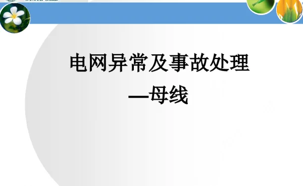 母线事故处理知识培训课件