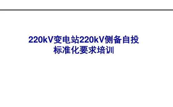 220kV变电站22kV侧备自投标准化要求培训