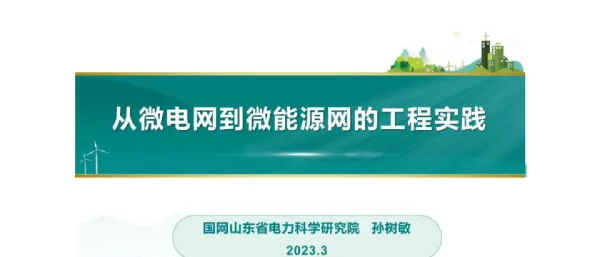 2023年3月从微电网到微能源网的工程实践