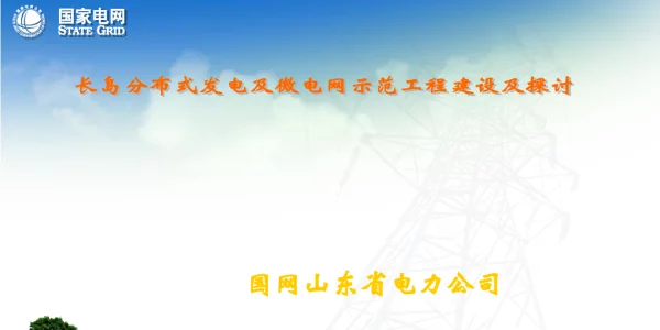 长岛分布式发电及微电网示范工程建设及探讨