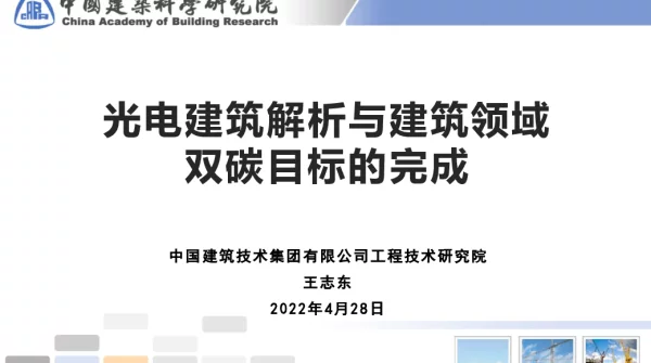 光电建筑与建筑领域双碳目标的达成1