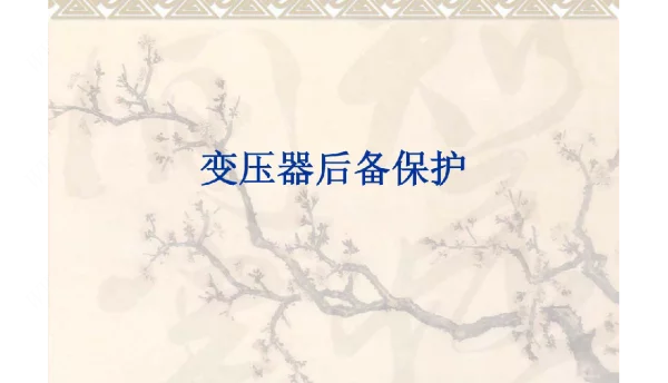 【精品】变压器后备保护