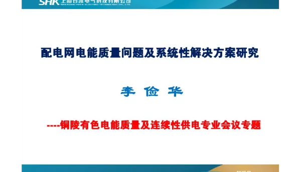 117页配电网电能质量问题及系统性解决方案研究