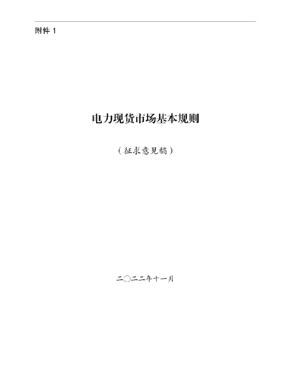 电力现货市场基本规则（2022）