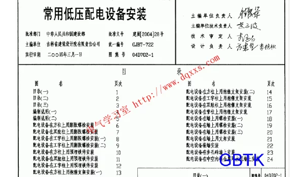 D702-1～3 常用低压配电设备及灯具安装（2004年合订本）