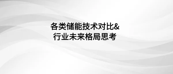各类储能技术对比行业未来格局思考-光大证券