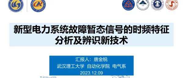 新型电力系统故障暂态信号的时频特征分析及辨识新技术