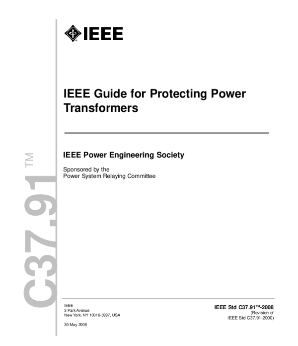 IEEEStd37.91-2008电力变压器继电保护导则