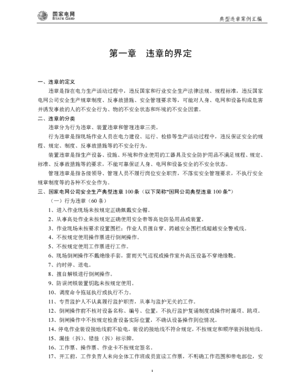 国网典型违章案例汇编