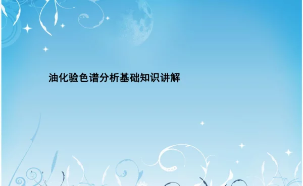 油化验色谱分析基础知识讲解