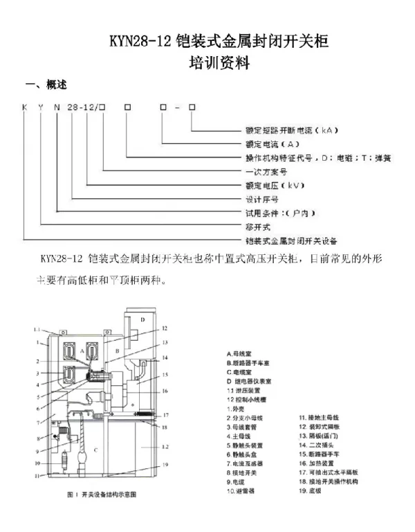 KYN28-12铠装式金属封闭开关柜