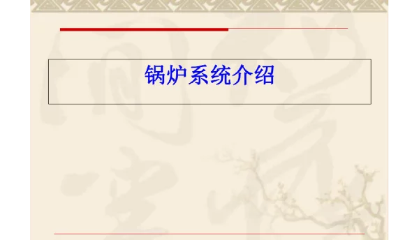 锅炉系统介绍
