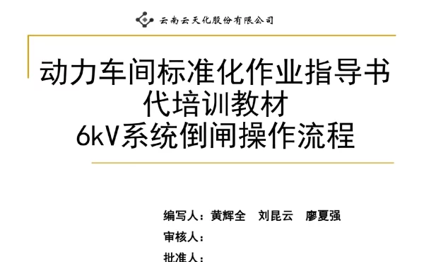 6kv系统倒闸操作标准化流程代培训教材