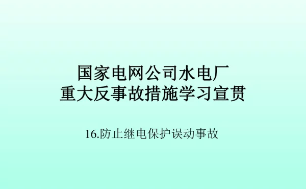 国网水电反措-继电保护