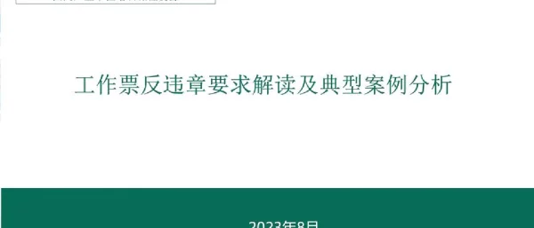 20230830版_工作票反违章要求解读及典型违章案例分析
