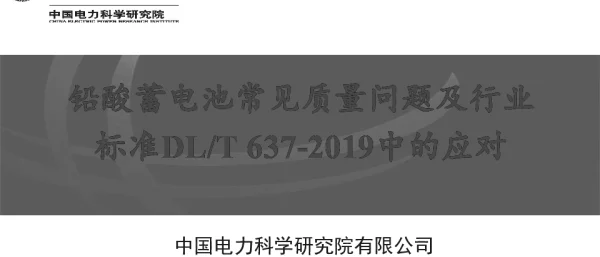 铅酸蓄电池常见质量问题及行业标准DLT637-2019中的应对--赵梦欣