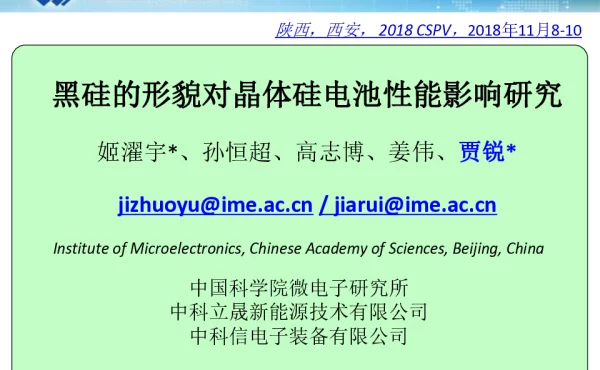 黑硅的形貌结构对晶体硅电池性能影响研究-姬濯宇