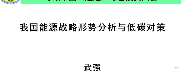 武强：中国能源战略形势若干问题与低碳对策