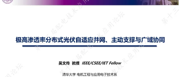 极高渗透率分布式光伏自适应并网与主动支撑