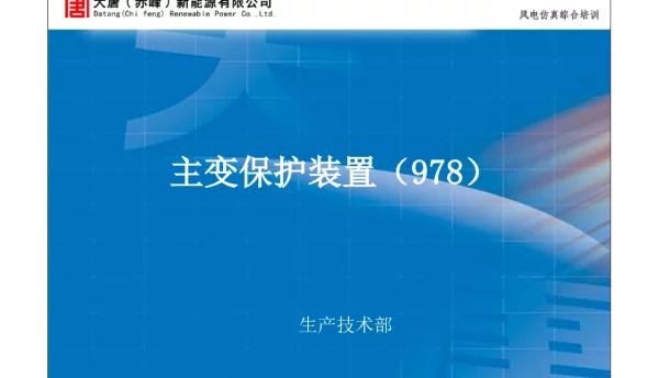 大唐集团RCS-978E变压器成套保护装置培训手册